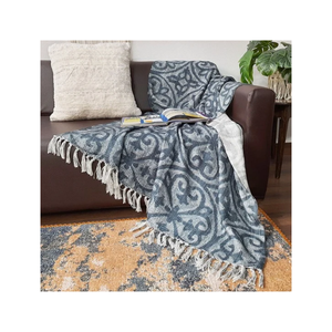Brown Colour Red <b>Knitted</b> <b>Throw</b> <b>Blanket</b> with Fringe Edge Rectangular Solid Color Wool Acrylic Mix All Season Bedding Cover - Product Image 6