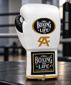 No Boxing No Life Boxing Gloves <b>White</b> Green <b>Red</b> cow hide Leather Lace-Up Full Finger Adult Training Gear best for gyms - Product Image 3