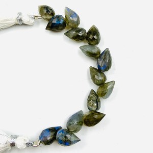 Natural Labradorite Faceted Teardrop Briolette <b>Beads</b> <b>Top</b> Drilled Loose Gemstone for Jewelry Making Wholesale - Product Image 2