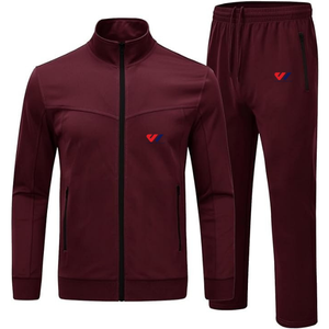 Ensemble de survêtement d'hiver pour homme avec sweat à capuche zippé et pantalon à cordon de serrage, tenue de sport décontractée, vêtements de sport personnalisables avec logo, tenue de gym en polaire unie - Product Image 1
