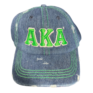 Gorra de Béisbol Ajustable AKA Dark Denim, Azul Oscuro, Bordada, Casual, Unisex, de Algodón y Mezclilla, para Viajes, Deportes y Moda al Aire Libre - Product Image 1