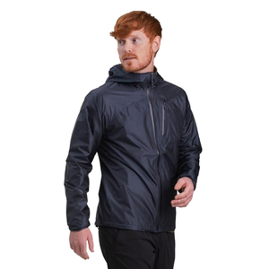 Veste matelassée imperméable à capuche pour homme, bleu marine uni, fermeture éclair, manteau d'hiver décontracté, extérieur en toile, coupe classique - Product Image 4
