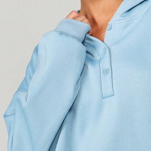 Pulls à capuche unisexes à col en V, vente en gros, logo personnalisé, fournisseur de streetwear, OEM ODM, fabricant de sweats à capuche décontractés à col en V - Product Image 5