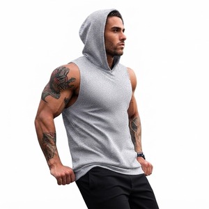 Sudadera sin mangas para hombre, de algodón, para entrenamiento, gimnasio, con logo personalizado, ropa deportiva, proveedor mayorista de sudaderas sin mangas - Product Image 2
