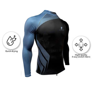 Stylish Flexible Training <b>Gym</b> Running Men Long Sleeve Rash Guard Made With Durable Material For Full Range Athletic Motion - Product Image 6