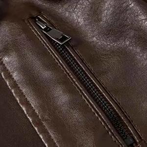 Chaqueta de Cuero para Hombre de Primera Calidad, Estilo Casual, Color Sólido, Ropa Urbana, Nueva Moda, Cómoda, Cuero Genuino - Product Image 5