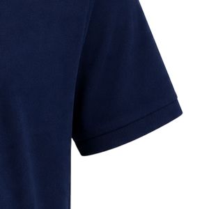 Navy Blue Collared Polo <b>T</b> <b>Shirt</b> Featuring JJ Letter Embroidery on Chest Only Plain Back Short Sleeve Classic Button Front Casual - Product Image 3