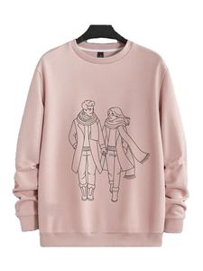 Sweat-shirts et sweats à capuche pour hommes en tissu polaire mélangé polyester/coton imprimé avec poche intégrée - Product Image 2