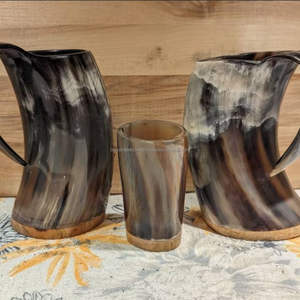 Mug à boire en corne de buffle polie, écologique, fait main, style Viking, nouveau design - Product Image 3