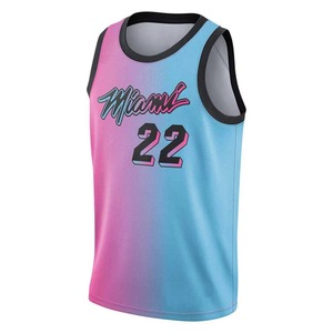 Maillot de basket dégradé Miami unisexe sans manches en mesh respirant imprimé par sublimation coupe régulière adulte - Product Image 1