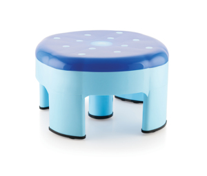 Modern Plastic <b>Stool</b> with Tufted Top and Polka Dot Design for Home Living Room Furniture - Product Image 3