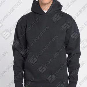 Classic Unisex <b>Black</b> Hooded Sweatshirt Soft <b>Fleece</b> Feel Streetwear Style Pullover Hoodie Everyday Wear 100% Cotton Oversized - Product Image 2