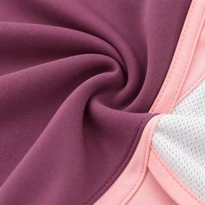 Shorts de course athlétiques pour femmes avec cordon de serrage, taille mi-haute élastique, en maille tissée à séchage rapide, côtés en maille unie, violet, rose, blanc - Product Image 5
