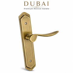 Premium DUBAI <b>Brass</b> Mortice <b>Door</b> Handle Glossy <b>Antique</b> Finish Heavy Duty Lever Handle Eco-Friendly Kitchen Home Office - Product Image 1