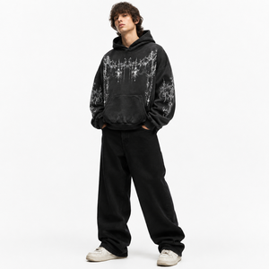 Sweat à capuche unisexe en molleton 100 % coton, coupe classique, avec poches, service OEM, prêt pour l'hiver, vente en gros - Product Image 3