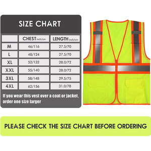 เสื้อกั๊กนิรภัยแบบมีซิป ดีไซน์ใหม่ หลายช่องใส่ของ แถบสะท้อนแสง ระบายอากาศได้ดี มาตรฐาน ANSI Class 1 EN ISO 20471 Class 2 กันน้ำ พร้อมไฟ LED - Product Image 6