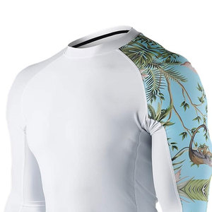 Breathable Sustainable New Custom Design Low Price Lightweight Short Sleeve Polyester/Nylon Digital Print <b>Men's</b> Rash Guard Soft - Product Image 4