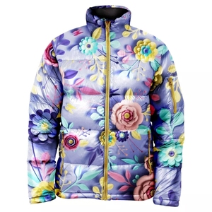 Chaqueta Acolchada Premium Estampada para Mujer, Ropa Casual Personalizada, Resistente al Viento, con Cierre de Cremallera y Bolsillos Laterales - Product Image 4