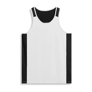 Débardeur Homme Longline Slim Fit en Maille Polyester Spandex Extensible Confortable et Tendance avec Motif à Panneaux Uni - Product Image 1