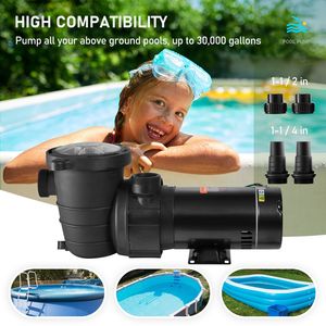 Pompa per Piscina Monofase da 2.0HP 115V 1500W per Spa Interrata, Potente 5400 G con Cestello Filtrante Trifase - Product Image 4