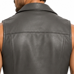 Chaleco de Cuero para Hombre, Estilo Motociclista, Personalizado, Informal, para Invierno, Diseño Cálido para Combinar con Otras Prendas, Múltiples Bolsillos con Cremallera - Product Image 5