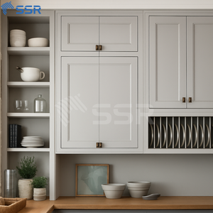 SSR White Aluminum Wall Cabinet <b>Rectangular</b> Modern Kitchen Cabinet Minimalist Design Wall Mount - Product Image 3