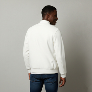 Veste d'hiver streetwear pour homme, très tendance, avec logo personnalisé, couleur blanche unie, confortable, chaude, style hip hop, veste varsity homme. - Product Image 2