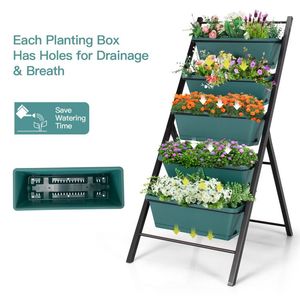 Jardinière verticale à 5 niveaux avec 5 bacs surélevés pour pots de fleurs et jardinières - Product Image 5
