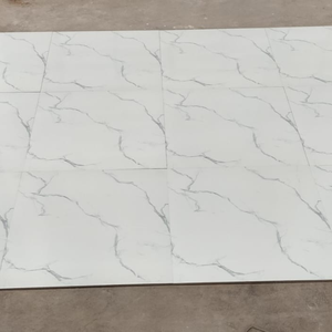 Carreaux de sol en céramique imprimés numériquement 600x600mm, surface brillante, couleur blanche, utilisation moderne pour villa - Product Image 2