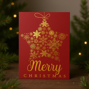 Carte de vœux étoile de Noël en papier estampé or, design élégant et créatif - Product Image 3