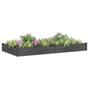 Jardinera Elevada Extra Grande de Madera de Abeto Gris Sólido con Tela No Tejida para Macetas y Jardineras - Product Image 3