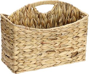 Panier de rangement en jacinthe d'eau tressé à la main avec poignée pour bureau et décoration intérieure, vente en gros, OEM ODM - Product Image 1