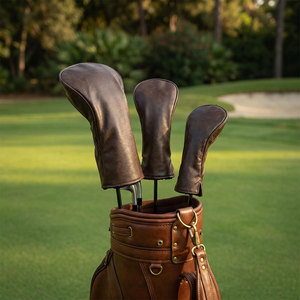 Service OEM, housse de tête de club de golf en cuir imperméable personnalisable, fabrication durable, finition soignée, prix de gros - Product Image 6