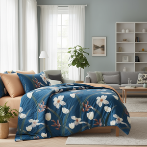 Edredón Romántico de Algodón Dohar Queen 90x100 Pulgadas, Estampado a Mano, Relleno de Lana Ligera y Suave, para Hotel y Hogar, para la Sala de Estar - Product Image 3