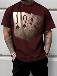 Men's Casual Acid Wash <b>Vintage</b> <b>T</b>-<b>Shirts</b> High Street Cotton Drop Shoulder with Custom O-neck Print Short Sleeves - Product Image 5