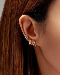 Pendientes de Aro con Diamantes Cultivados en Laboratorio, Corte Redondo, Oro Sólido de 14K, Joyería Fina Minimalista para Mujer, Regalo de Boda - Product Image 3