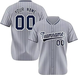 Men's <b>White</b> Striped Baseball Jersey Short Sleeve Sublimated Print Moisture Wicking Regular Fit All Seasons Team Apparel - Product Image 3