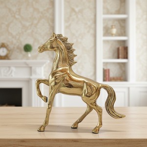 Figurine de cheval dorée, sculpture de table légère, statue Art Déco pour la maison, le bureau, le salon, la décoration de baptême, Diwali, Pâques - Product Image 6