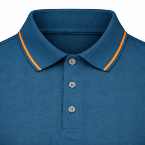 Polo personnalisé pour homme en coton piqué avec col et poignets contrastants, fabricant OEM ODM, marque privée - Product Image 5