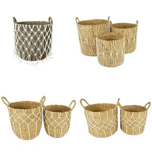 MACRAME NET <b>Wicker</b> Planter Hyacinth <b>Basket</b> Cotton Decor Home Accessories Bathroom Laundry - Product Image 1