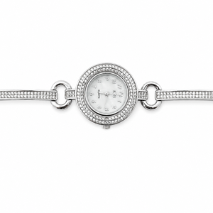 Reloj de Pulsera de Plata de Ley 925 con Cristales Halo de 18 mm para Mujer, Elegante y Lujoso, con Movimiento de Cuarzo, Resistente al Agua 3BAR - Product Image 3