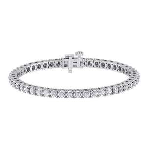 custom luxury wholesale silver round brilliant cut diamond bracelet lab grown diamond tennis bracelet chain fine jewelry - Product Image 3