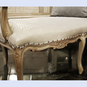 1754 Series <b>Restaurant</b> Sofa <b>Set</b> Made Of Wood And Rattan With Beautifully Carved Soft Foam Seats And Soft Fabric - Product Image 5