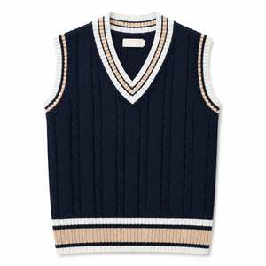 Suéter con Capucha de Cachemira para Hombre, Cuello en V, Manga Regular, Color Sólido, Antiarrugas, Forro de Lana Transpirable, Ropa de Invierno, Azul Marino y Blanco - Product Image 2