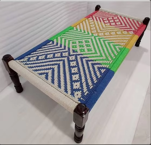 Handwoven Woven Rectangle Modern Bohemian Charpai <b>Bench</b> Artisanal Traditional Indian Design Eco-Friendly Durable Indoor <b>Wooden</b> - Product Image 6