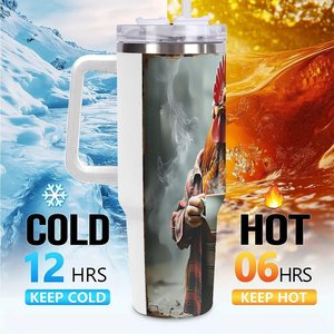 Stainless Steel Tumbler 40oz With Handle And Lid For <b>Coffee</b> Or Tea - Product Image 6