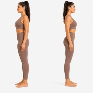 Women V Waist Yoga Set High Waist Leggings Sports Bra Fitness Gym Workout Activewear Set - Product Image 4