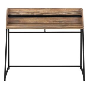 Scrivania Moderna Contemporanea da 48 Pollici per Ufficio Domestico con Ripiani Portaoggetti, Laminato Marrone e Metallo Nero per Lavoro con Laptop - Product Image 6