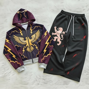 ชุดวอร์มพิมพ์ลายหมาป่าหมีแบบ unisex มีฮู้ด แขนยาว ชุดลำลอง ระบายอากาศได้ดี ผลิตจากโพลีเอสเตอร์ ทรงปกติ สำหรับผู้ใหญ่ ฤดูใบไม้ร่วง - Product Image 3