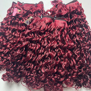 Extensions de cheveux 100% naturels vierges vietnamiens, tissage en dentelle, couleur Bourgogne Birmane, Super Double Drawn, Prix de gros - Product Image 1